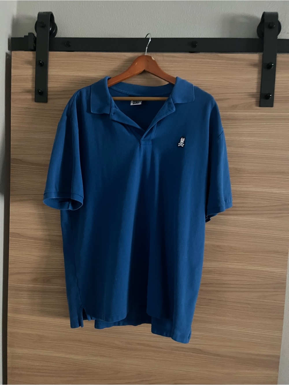 Psycho Bunny Blue Polo with Small Embroidered Bunny Logo